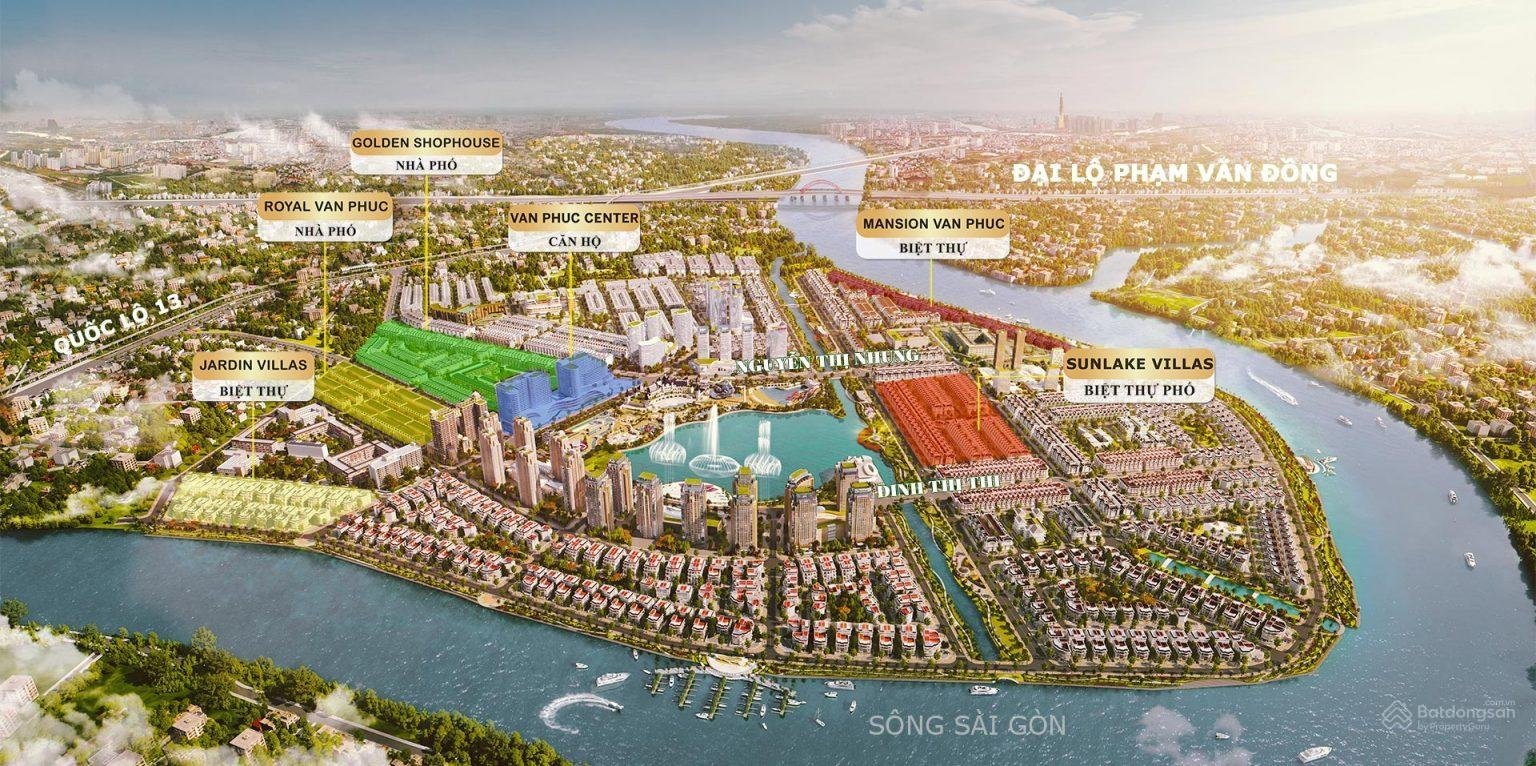 Mặt bằng tổng thể khu đô thị Vạn Phúc City 198 ha