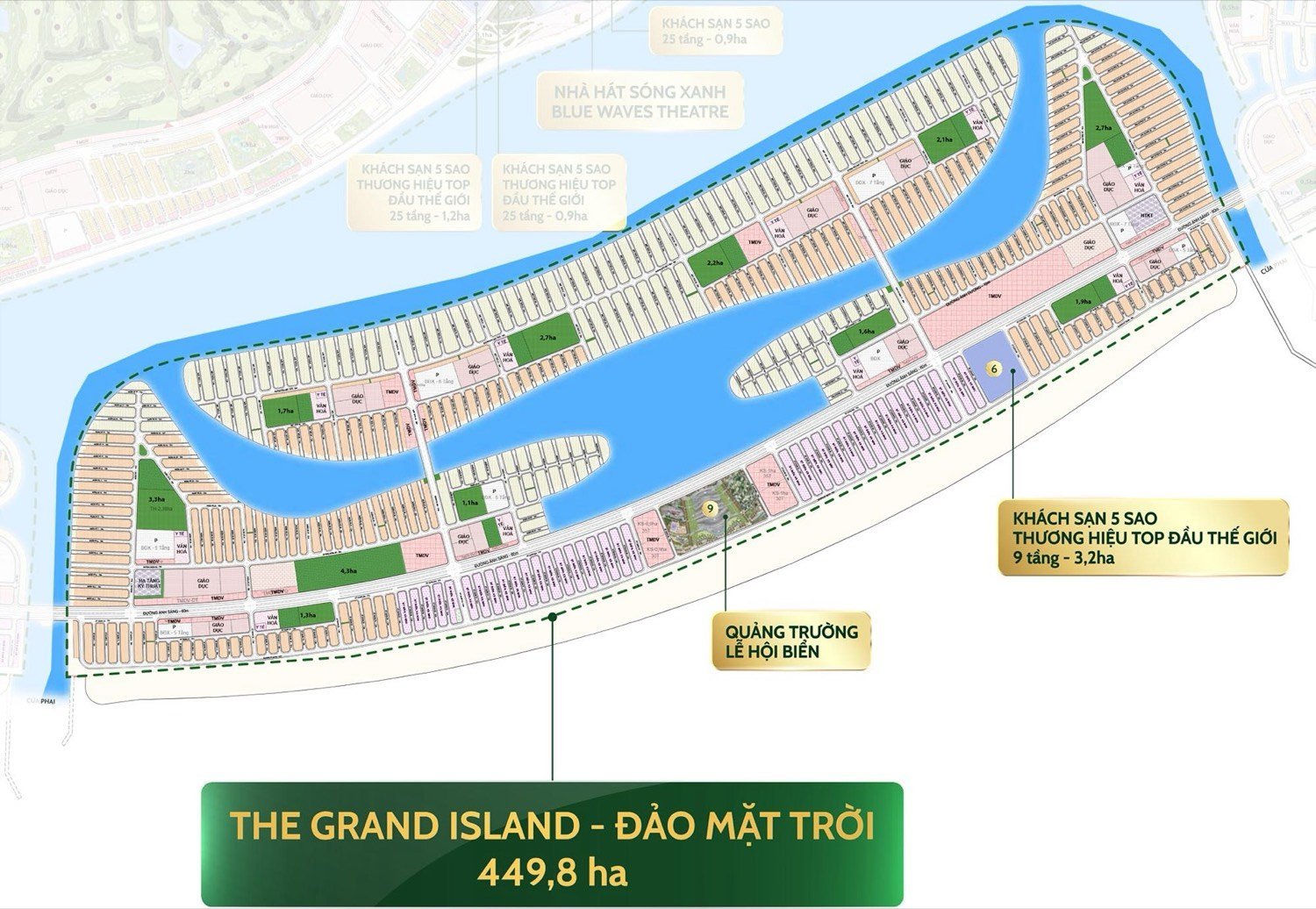 Bản đồ vị trí The Grand Island — Đảo Mặt Trời