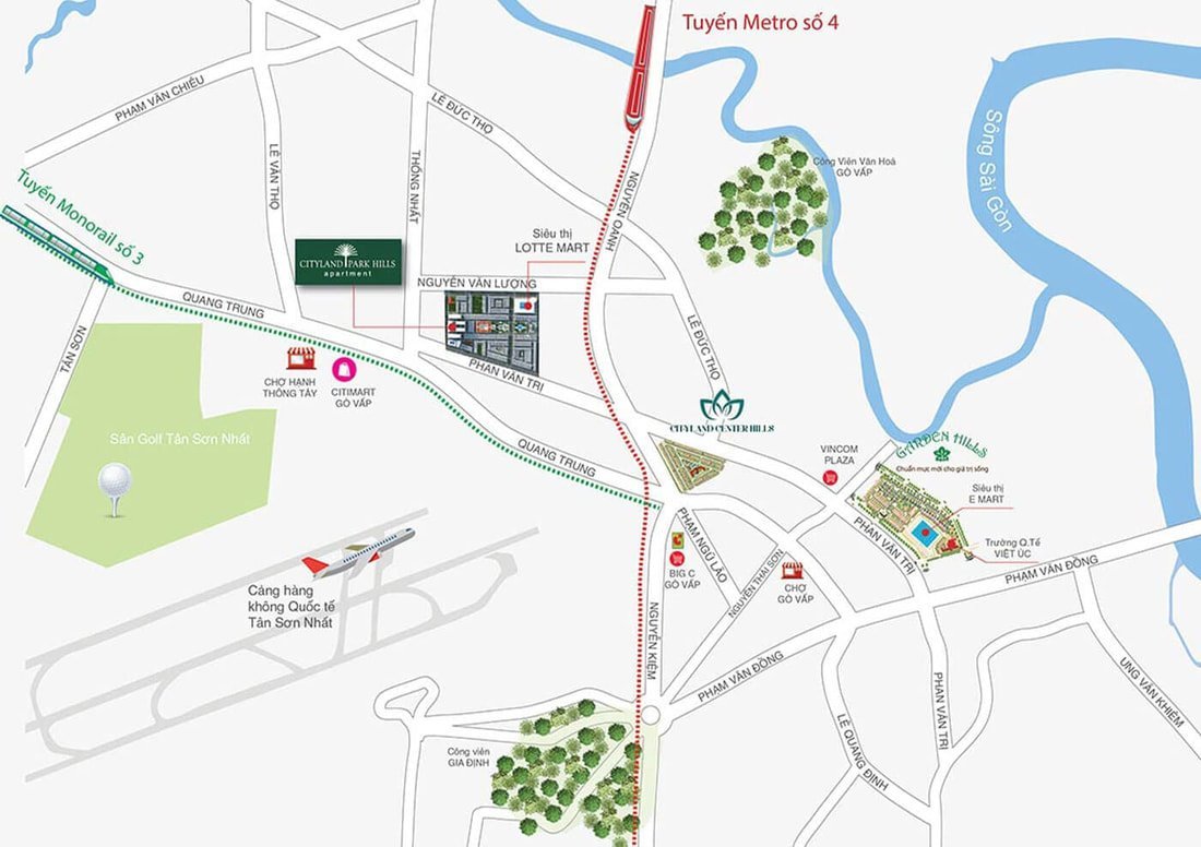 Quảng trường nhạc nước Hòa Bình ở Cityland Park Hills: máy kéo người, cũng là nguồn phàn nàn của cư dân gần đó